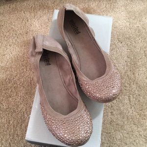 Unlisted gray/ rose gold rhinestone ballet flats